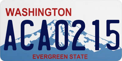 WA license plate ACA0215