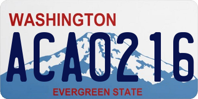 WA license plate ACA0216
