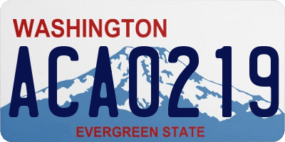 WA license plate ACA0219