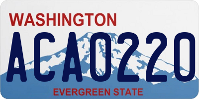 WA license plate ACA0220