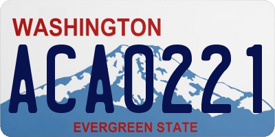 WA license plate ACA0221