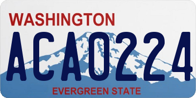 WA license plate ACA0224