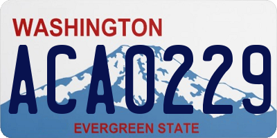 WA license plate ACA0229
