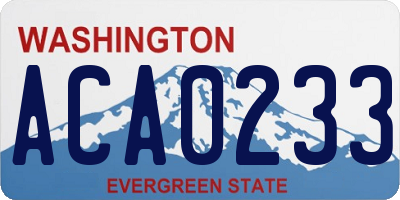 WA license plate ACA0233