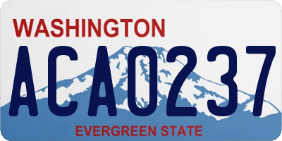 WA license plate ACA0237