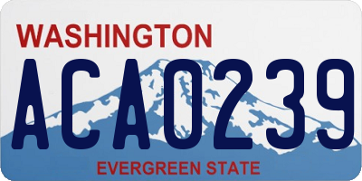 WA license plate ACA0239