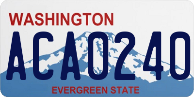WA license plate ACA0240