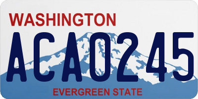 WA license plate ACA0245