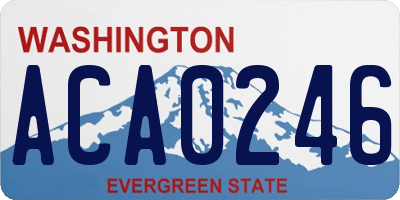 WA license plate ACA0246