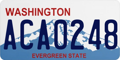 WA license plate ACA0248