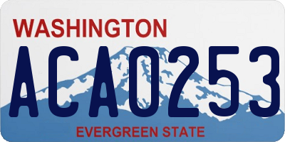 WA license plate ACA0253