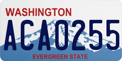 WA license plate ACA0255