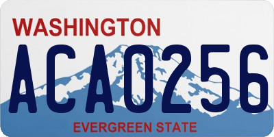 WA license plate ACA0256