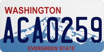 WA license plate ACA0259