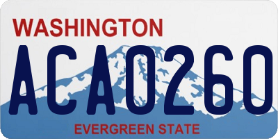WA license plate ACA0260