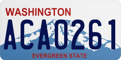 WA license plate ACA0261