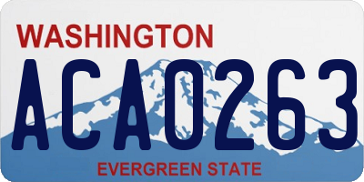 WA license plate ACA0263
