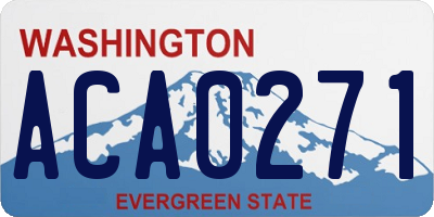 WA license plate ACA0271
