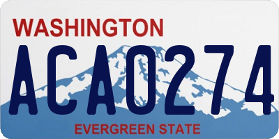WA license plate ACA0274
