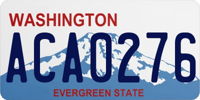 WA license plate ACA0276