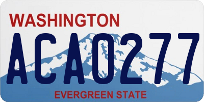 WA license plate ACA0277