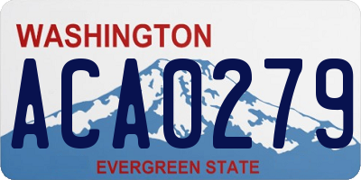 WA license plate ACA0279