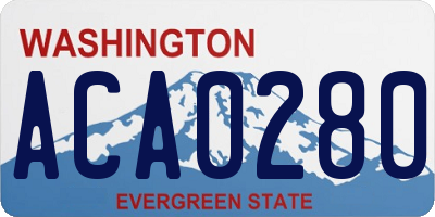 WA license plate ACA0280