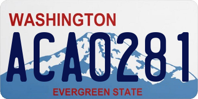 WA license plate ACA0281