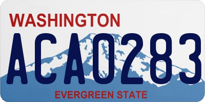 WA license plate ACA0283