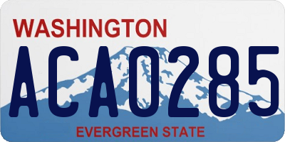 WA license plate ACA0285