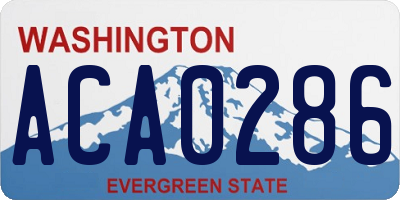 WA license plate ACA0286