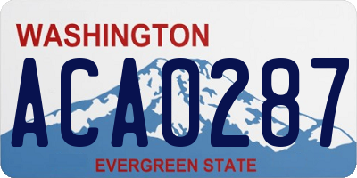 WA license plate ACA0287