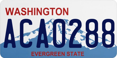 WA license plate ACA0288