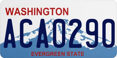 WA license plate ACA0290