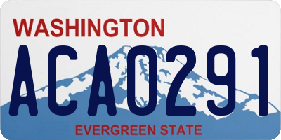 WA license plate ACA0291