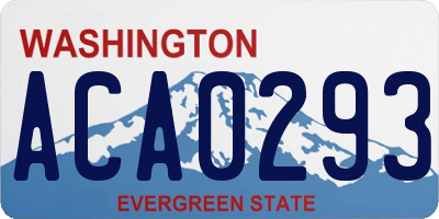 WA license plate ACA0293