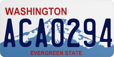 WA license plate ACA0294