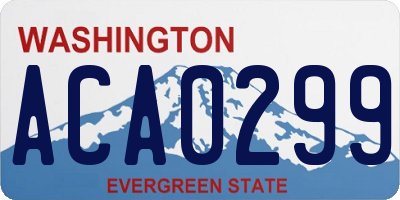 WA license plate ACA0299