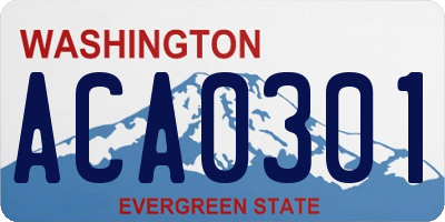 WA license plate ACA0301