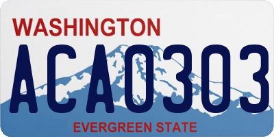 WA license plate ACA0303