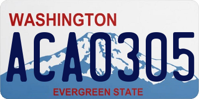 WA license plate ACA0305