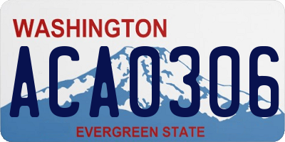 WA license plate ACA0306