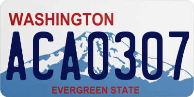 WA license plate ACA0307