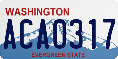 WA license plate ACA0317