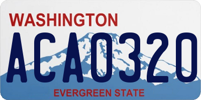 WA license plate ACA0320