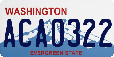 WA license plate ACA0322