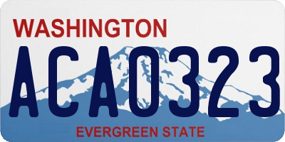 WA license plate ACA0323