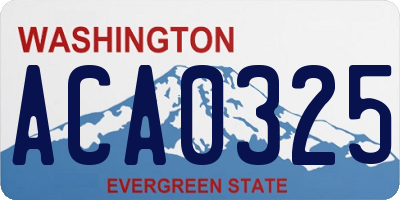 WA license plate ACA0325