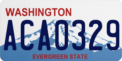 WA license plate ACA0329