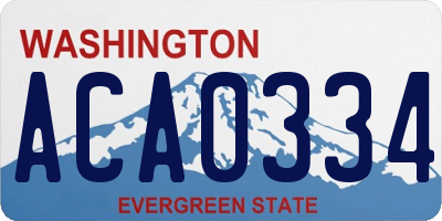 WA license plate ACA0334